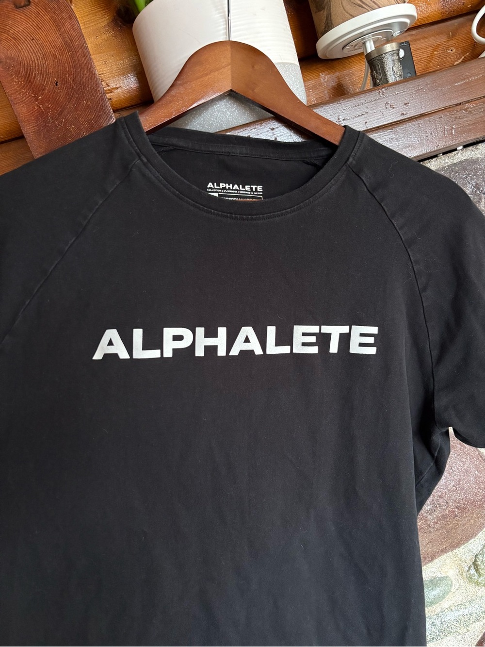 Alphalete Men's Black Performance Fit Logo Gym Workout T-Shirt L - Picture 3 of 4